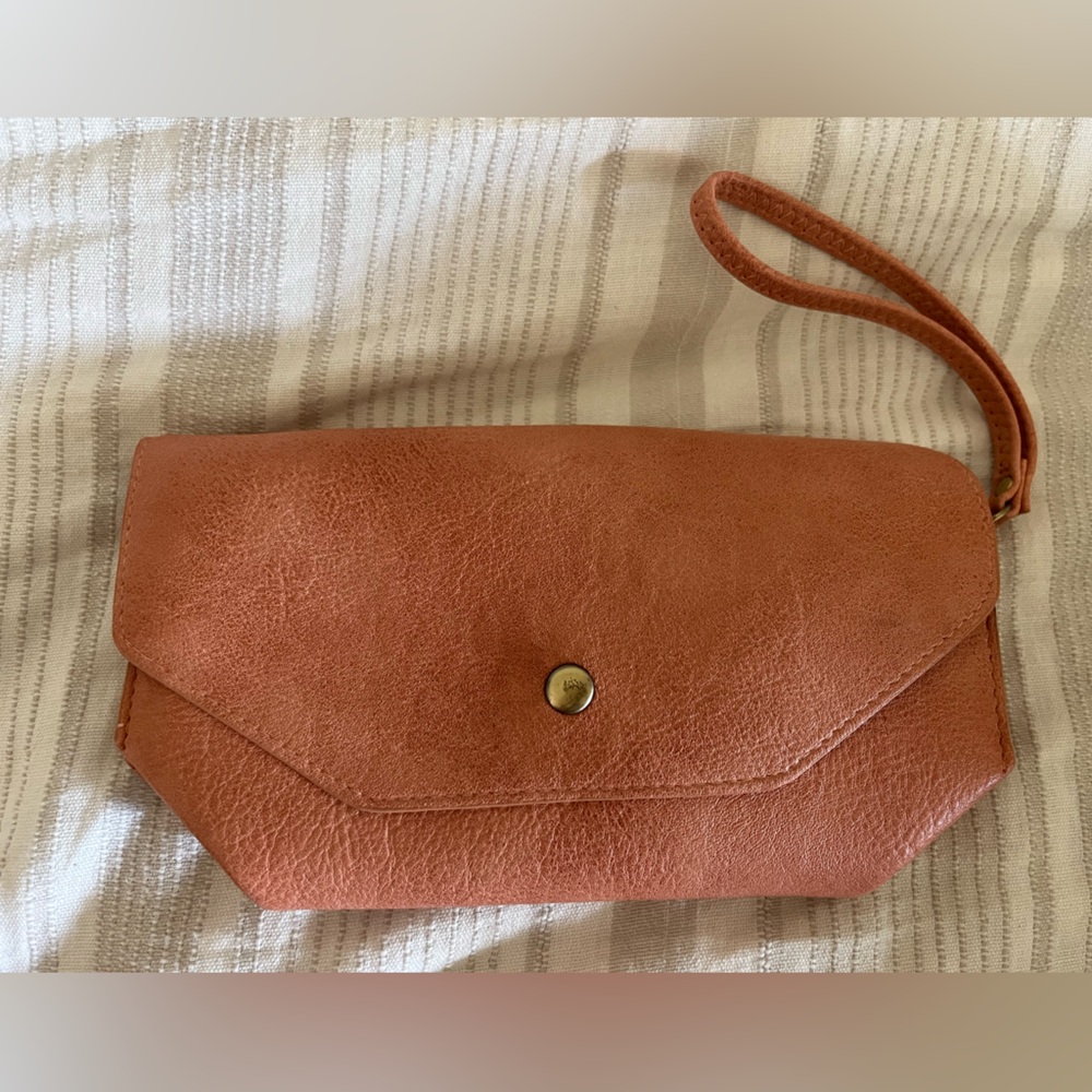 Antik Kraft Rose leather clutch from Anthropologie